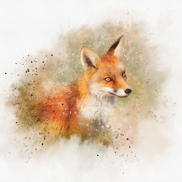 Fox as oil painting by Teuni's Dreams of Reality