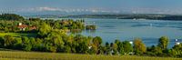 View over Lake Constance to the Swiss Alps