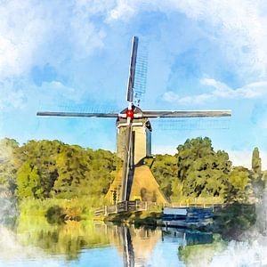 Le moulin à vent Poldermolen Oudegein, Nieuwegein, Utrecht.