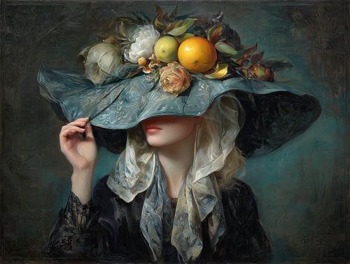 Versteckter blauer Hut