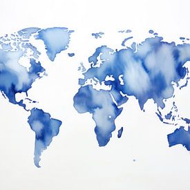 Weltkarte | blau von IamHome Studio