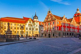 Gotha Market Square with the Town Hall – the historic heart of urban life by Mixed media vector arts