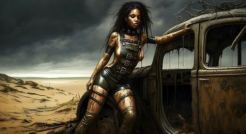 attraktive Schwarze in Latex