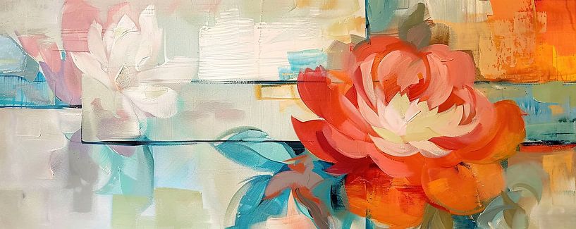 Abstract minimal Bloemen van Abstract Schilderij