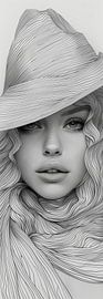 Secret Look: Woman with Big Hat by Artz by Mr.JAi