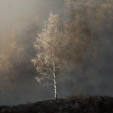 Entre les bouleaux : Symphonie de la nature dans la forêt sur Karina Brouwer