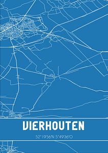 Blauwdruk | Landkaart | Vierhouten (Gelderland) van Rezona
