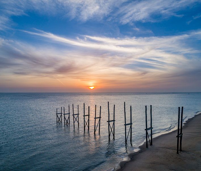 Sil's jetty - Sonnenaufgang - Texel von Texel360Fotografie Richard Heerschap