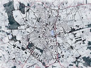 Karte von Nordhorn im stil 'White winter'