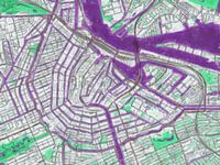 Stadskaart Amsterdam | Urban Twilight | Paars-Groen