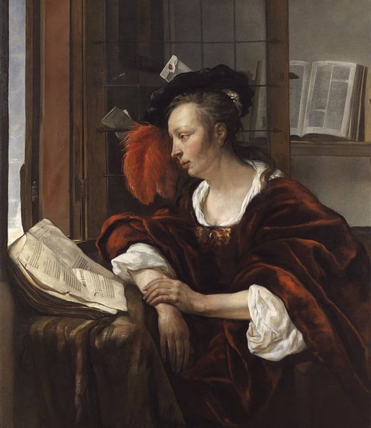 Woman Reading a Book by a Window, Gabriel Metsu by Masterful Masters