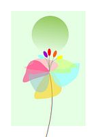 Fleur devant un soleil vert