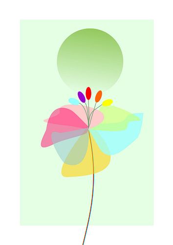 Blume vor grüner Sonne von Eckhard Berger