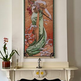 Klantfoto: Lente, Alphonse Mucha (Seizoenen serie), als artframe