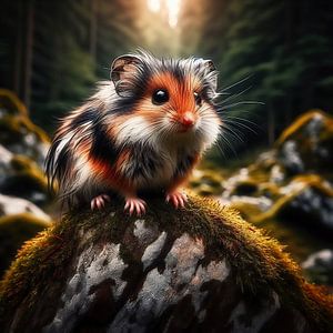 Guinea pig on rock