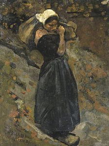 Bäuerin mit einem Sack, Richard Nicolaüs Roland Holst, 1889