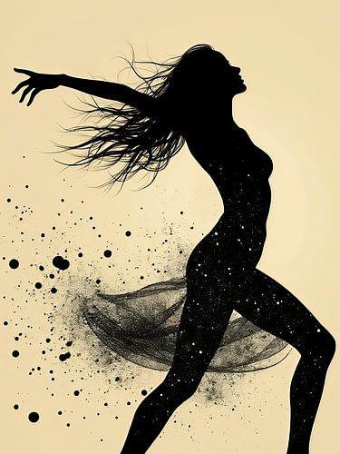 Die Silhouette einer tanzenden Frau