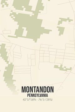 Vintage landkaart van Montandon (Pennsylvania), USA. van Rezona