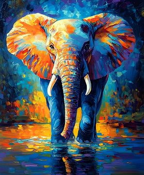 Colourful Power: Elephant in the Reflection by But First Framing