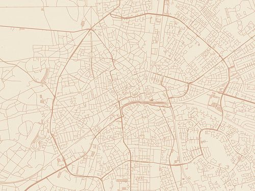 Kaart van Apeldoorn Centrum in Terracotta