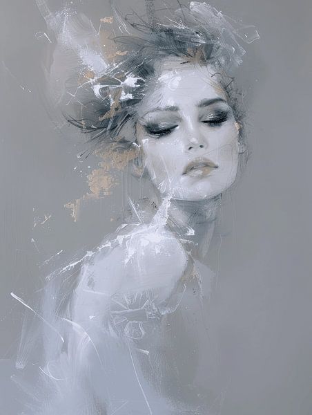 Modern and abstract portrait by Carla Van Iersel