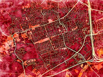 Kaart van Veldhoven in de stijl 'Amber Autumn' van Maporia