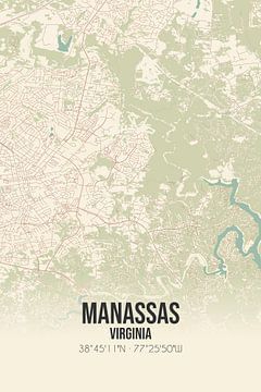 Carte ancienne de Manassas (Virginie), USA. sur Rezona