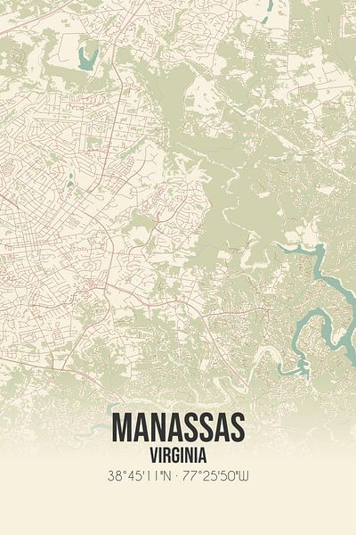Vintage map of Manassas (Virginia), USA. by Prints of Place