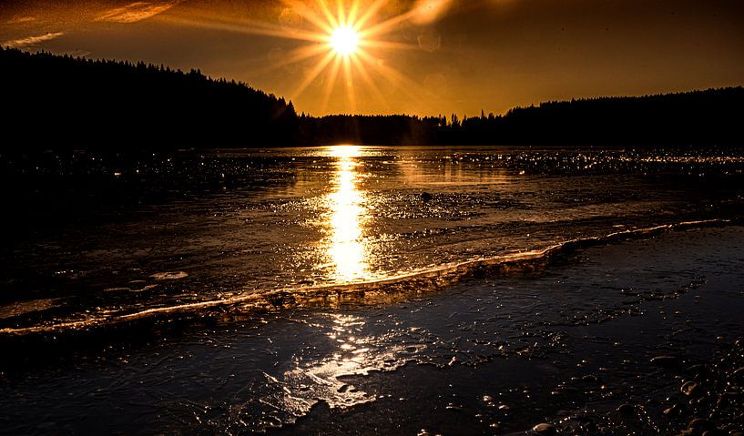 Sunset at the Lech in Upper Bavaria by Elke Holinski