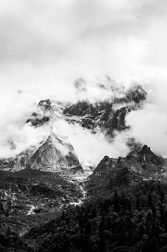 Uitzicht op Mount Siguniang in China