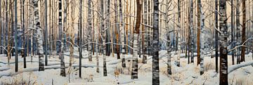 Panorama of a winter forest by Whale & Sons
