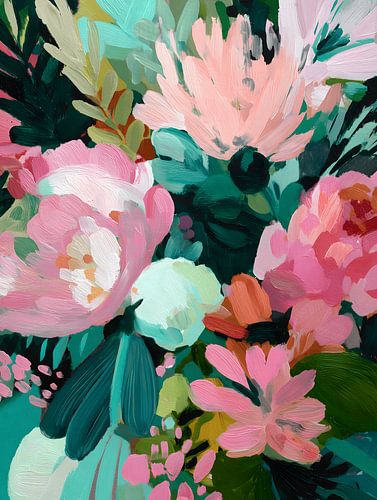 Composition abstraite et moderne, fleurs printanières