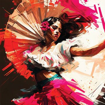 Dynamische Flamenco danseres van Lauri Creates