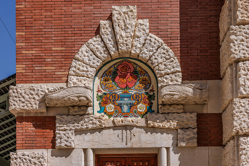 Markthalle Colón Detail der Fassade am rückwärtigen Eingang