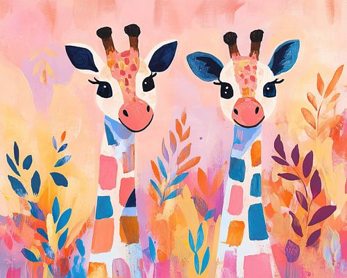 Jardin des girafes sur Peintures accrocheuses