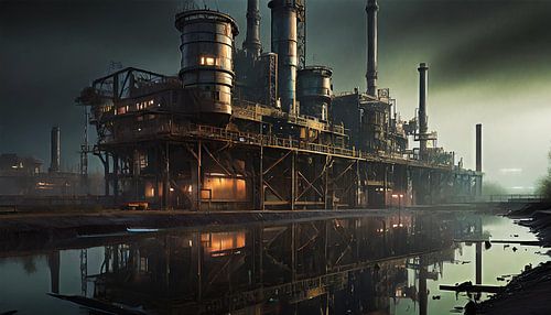 Lost place company at night