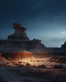 Paysage désertique de nuit