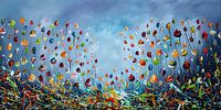 Blue Flowers van Gena Theheartofart thumbnail