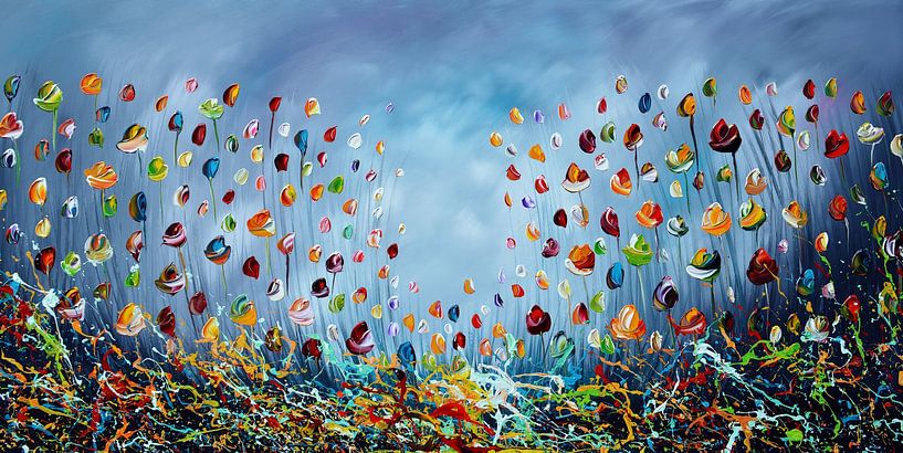 Blue Flowers van Gena Theheartofart