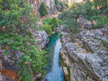 Blick von oben auf den fließenden Fluss Yazili Canyon von Nature Life Ambience