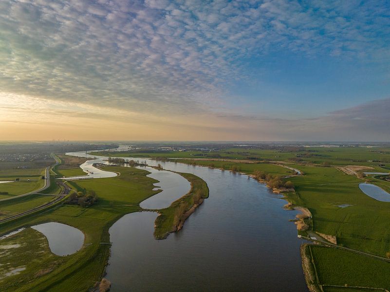 IJssel and Reevediep springtime sunset bird&#039;s eye view by Sjoerd van der Wal Photography