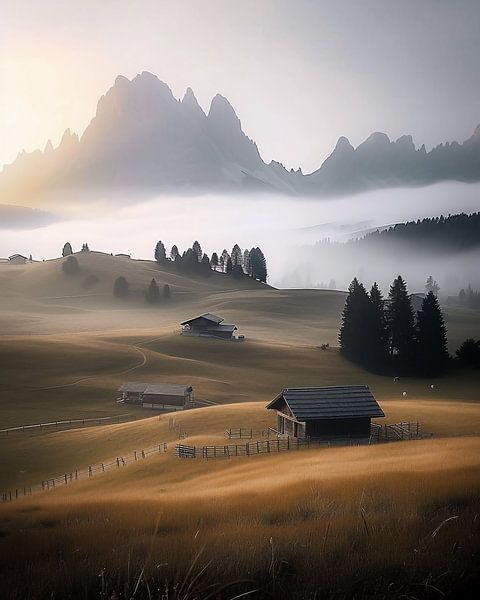 Top gloeit in het zonlicht van fernlichtsicht