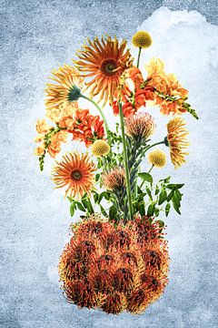 Retro bouquet in vase by Klaartje Majoor
