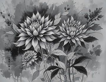 Monochrome bloei van Artistic