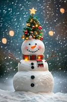 Kerst sneeuwpop