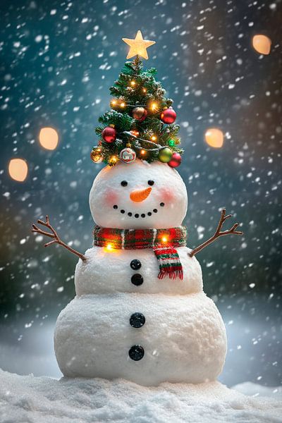 Christmas snowman by Poster Art Shop