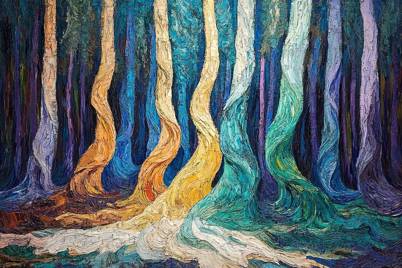 Ölgemälde spiritueller Wald von Egon Zitter