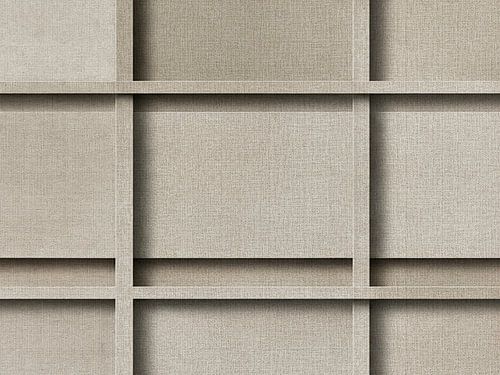 Minimal Art: Mehrschichtiges Leinenrelief in neutralen Farbtönen