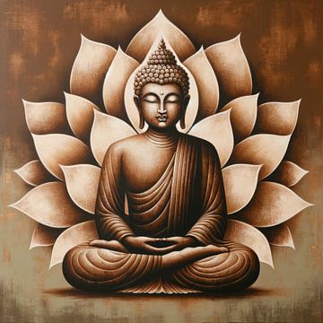 Bouddha avec fleur de Lotus sur Art Studio RNLD