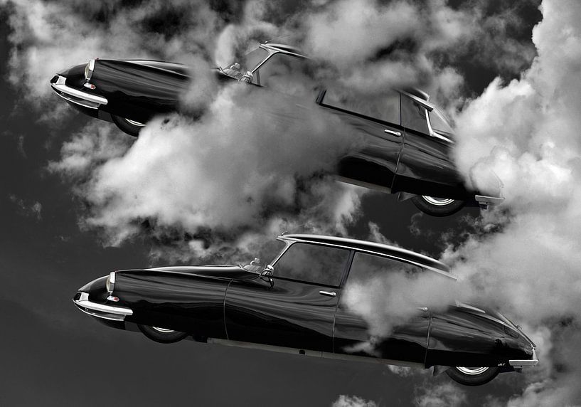 Citroën DS vlucht in de wolken van aRi F. Huber